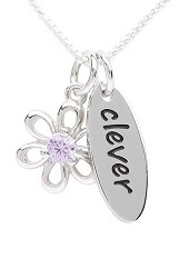 handsome little silver June birthstone with meaning baby necklace